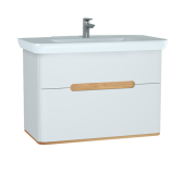 Тумба Vitra Sento с раковиной, с 2 ящиками, 100 см, с LED подсветкой, цвет матовый белый (ножки 61069 заказываются отдельно) (60826) Тумба Vitra Sento с раковиной, с 2 ящиками, 100 см, с LED подсветкой, цвет матовый белый (ножки 61069 заказываются отдельно) (60826)