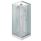 Душ.каб. NG-1101-14BKT (900х900х2100-2400) низкий поддон(13см) стекло МАТОВОЕ 3 места с полкой (11011423BKT)