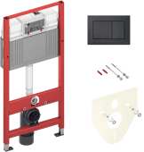 Инсталляция с кнопкой TECE Now 9400414 цвет черный, крепление к полу и стене, с шумоизоляцией (9400414)