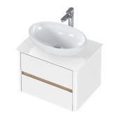 Тумба 1Marka Monro 60П (600х420х450) 2я белый столешница/стекло (Ц0000036663)