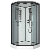 Душ.каб. NG-6902-01D BLACK (1000х1000х2200) низкий поддон (16 см) стекло ТОНИРОВАННОЕ, 4 места (69020134DBLACK)