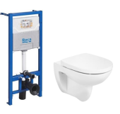 Инсталляция для унитаза ROCA ONE ZRU9307708 + Унитаз подвесной ROCA DEBBA ROUND 346998000 Rim гор. вып. 40*35,5 (белый) + Сиденье для унитаза ROCA DEBBA ROUND ZRU9307607 (Set 2.3)