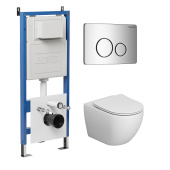 Комплект 3 в 1: инсталляция 900.K31.01.000+клавиша 700.K31.05.10M.10M хром глянцев.+унитаз GR-4411SQ (97.4411SQ.05.10M)