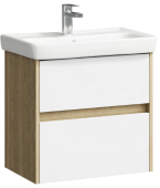 Подвесная тумба Aqwella City в цвете дуб балтийский с двумя ящиками с умывальником (CI0106DB)