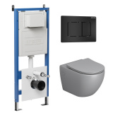 Комплект 3 в 1: инсталляция 900.K31.01.000+клавиша 700.K31.04.21M.21M черный мат.+унитаз GR-4411GLMS (97.4411GLMS.04.21M)