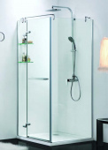MONTREAL 1231-L Душевое ограждение 900*900*2000 БЕЗ ПОДДОНА, со стеклян полкой (распаш дверь), пр-ль СЕРЕБРО, стекло проз 8 мм. с покр Easy clean (AZ-NWG1231-L)