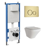 Комплект 3 в 1: инсталляция 900.K31.01.000+клавиша 700.K31.05.32M.32M золото сатинов+унитаз GR-4440S (97.4440S.05.32M)