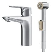 AM.PM Gem, смеситель для умывальника с гиг.душем, излив 99 мм, хром, шт (F90A03000) AM.PM Gem, смеситель для умывальника с гиг.душем, излив 99 мм, хром, шт (F90A03000)