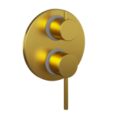 Смеситель для ванны PAINI COX с дивертором на 2 выхода встраиваемый, брашированное золото PVD (78PJ6911)