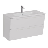 Тумба Lemark MIANO, 100 см под 1 раковину, подвесная, 2 ящика, цвет корпуса, фасада: Белый глянец (LM06M100T) Тумба Lemark MIANO, 100 см под 1 раковину, подвесная, 2 ящика, цвет корпуса, фасада: Белый глянец (LM06M100T)