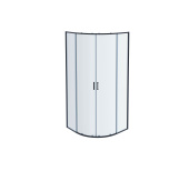 Душевой уголок Aquatek 1/4 круга, двери раздвижные 900x900x2000, профиль черный, стекло прозрачное (AQ ARI RO 09020BL)