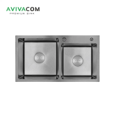 Кухонная мойка с дополнительной чашей AVIVACOM 78*45 нано-сатин (NS7845-1.5) Кухонная мойка с дополнительной чашей AVIVACOM 78*45 нано-сатин (NS7845-1.5)