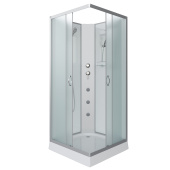 Душ.каб. NG-1101-14BKG (900х900х2000) низкий поддон(13см) стекло МАТОВОЕ 3 места с полкой (11011423BKG)