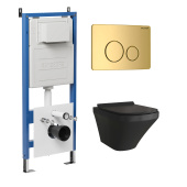 Комплект 3 в 1: инсталляция 900.K31.01.000+клавиша 700.K31.05.30M.30M золото глянц+унитаз GR-4440BMS (97.4440BMS.05.30M)