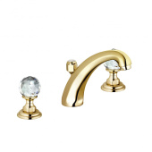 KLUDI 1926 Смеситель для раковины на 3 отверстия DN 15, хрустальные рукоятки «Made with Swarovski® Elements», позолоченный, 23 кар (5104345G4) KLUDI 1926 Смеситель для раковины на 3 отверстия DN 15, хрустальные рукоятки «Made with Swarovski® Elements», позолоченный, 23 кар (5104345G4)