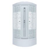 Душевая кабина Тритон Стандарт 100*100 В 1/4 круга, сред. подд., Аква, Узоры, Белый, ДН4 (7 мест+сифон D50мм) (Щ0000030295)
