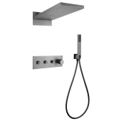 Душевая система ABBER Rund скрытого монтажа без излива, термостат, никель (AF8752NG)