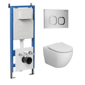 Комплект 3 в 1: инсталляция 900.K31.01.000+клавиша 700.K31.02.110.110 хром матовый+унитаз GR-4411SQ (97.4411SQ.02.110)