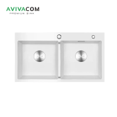Кухонная мойка с дополнительной чашей AVIVACOM 78*45 нано-белый (NW7845-2) Кухонная мойка с дополнительной чашей AVIVACOM 78*45 нано-белый (NW7845-2)