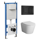 Комплект 3 в 1: инсталляция 900.K31.01.000+клавиша 700.K31.04.21M.21M черный матов.+унитаз GR-4478SQ (97.4478SQ.04.21M)