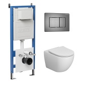 Комплект 3 в 1: инсталляция 900.K31.01.000+клавиша 700.K31.04.42M.42M графит сатин.+унитаз GR-4411SQ (97.4411SQ.04.42M)