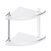 AM.PM Sense L Полка двухуровневая угловая стеклянная, алюминий (A7456200)