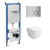 Комплект 3 в 1: инсталляция 900.K31.01.000+клавиша 700.K31.01.110.110 хром матовый+унитаз GR-4447S (97.4447S.01.110)