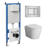 Комплект 3 в 1: инсталляция 900.K31.01.000+клавиша 700.K31.04.12M.12M хром сатинов+унитаз GR-4478BMS (97.4478BMS.04.12M)