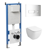 Комплект 3 в 1: инсталляция 900.K31.01.000+клавиша 700.K31.03.100.100 хром глянцевый+унитаз GR-4447S (97.4447S.03.100)