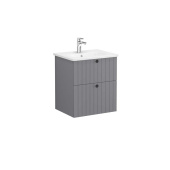 Модуль Vitra Root Groove 60 см с круглой раковиной, 2 ящика, матовый серый (69417)