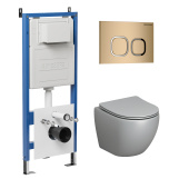 Комплект 3 в 1: инсталляция 900.K31.01.000+клавиша 700.K31.02.310.310 золото мат.+унитаз GR-4455GLMS (97.4455GLMS.02.310)