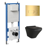 Комплект 3 в 1: инсталляция 900.K31.01.000+клавиша 700.K31.03.300.300 золото глянц+унитаз GR-4440BMS (97.4440BMS.03.300)