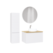 Тумба Jorno Cossety 80 подвесная, Белый/Дуб Мавелла голд (Coss.01.80/P/W-DG/JR)