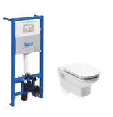 Инсталляция для унитаза ROCA ONE ZRU9307709 + Унитаз подвесной ROCA DAMA SENSO 346517000 гор. вып. 35,5*55,5 (белый) + Сиденье для унитаза ROCA DAMA SENSO ZRU9302991 (Set 3.2)