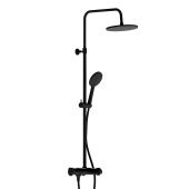 Damixa Jupiter душевая система с душевым ТМС смесителем-полкой, черный (977750300)