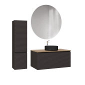 Тумба Jorno Cossety 100 подвесная Антрацит/Дуб Крафт золотой (Coss.01.100/P/A-DZ/JR)