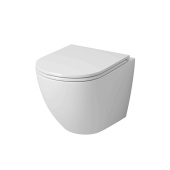 Унитаз GR-4455MSQ (490*370*360) БЕЛЫЙ МАТОВЫЙ подвесной БЕЗОБОДКОВЫЙ с тонкой крышкой (GR-4455MSQ)