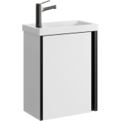 Подвесная тумба Aqwella Urban 45 см с одной универсальной дверью в белом цвете, с умывальником (URB0145W)