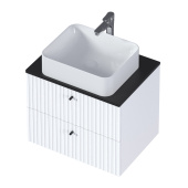 Тумба 1Marka Desire 600х487х500П 2я монолит найт/эмаль белая (Ц0000026589)