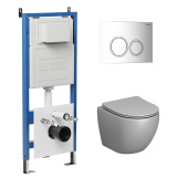 Комплект 3 в 1: инсталляция 900.K31.01.000+клавиша 700.K31.01.100.100 хром глянц.+унитаз GR-4455GLMS (97.4455GLMS.01.100)