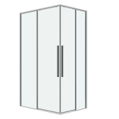 Душ.ограждение 300.K33.01.1080.10.00 Galaxy (100*80*195) хром, стекло прозрачное, 2 места (300.K33.01.1080.10.00)