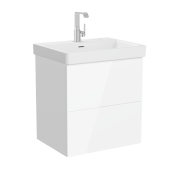 Тумба Vitra Metropol Pure с раковиной c 2мя ящиками, с подсветкой в верхнем ящике, 60 см, цвет глянцевый белый (67331)