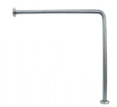 Поручень Nofer под углом 90 ⁰ для людей с ограниченными возможностями с настенным и напольным точками опоры, матовый (15198.S)