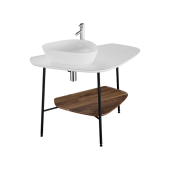 Керамическая столешница Vitra Plural 100 см под раковину, цвет матовый белый, левосторонняя (62571)