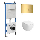 Комплект 3 в 1: инсталляция 900.K31.01.000+клавиша 700.K31.03.300.300 золото глянцев+унитаз GR-4447S (97.4447S.03.300)