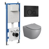 Комплект 3 в 1: инсталляция 900.K31.01.000+клавиша 700.K31.05.21M.21M черный матов+унитаз GR-4411GMS (97.4411GMS.05.21M)