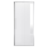 Дверь в нишу NG-64-10A (100*195) хром, стекло прозрачное, 1 место (NG-64-10A)
