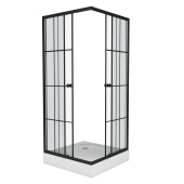 Душ. уголок NG-0180-14 (800х800х1950) низкий поддон(14см), стекло прозрачное, 2 места (_01801412)