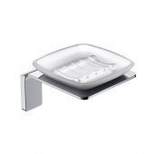 Мыльница, матовое стекло, сплав металлов, Slide, хром, IDDIS (SLISCG0i42)