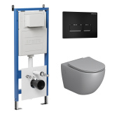 Комплект 3 в 1: инсталляция 900.K31.01.000+клавиша 700.K31.03.210.210 черный матов+унитаз GR-4411GMS (97.4411GMS.03.210)